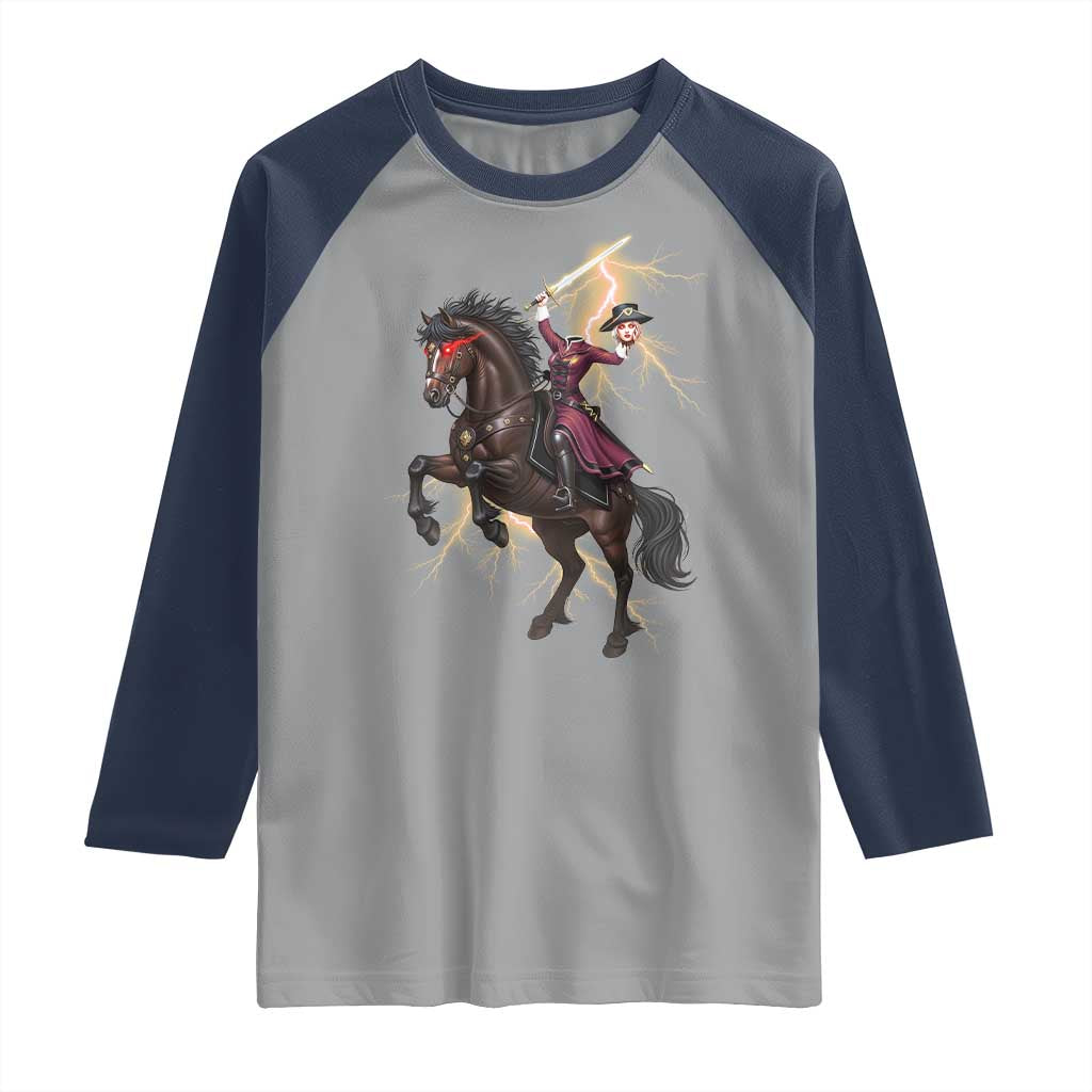 Dullahan Headless Horsewoman Raglan Shirt Gothic Monster Girl Gift - Wonder Print Shop