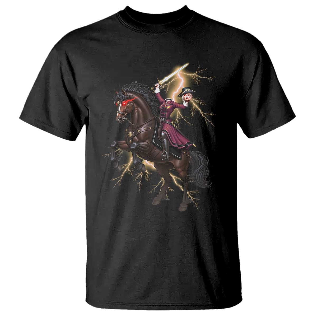 Dullahan Headless Horsewoman T Shirt Gothic Monster Girl Gift - Wonder Print Shop