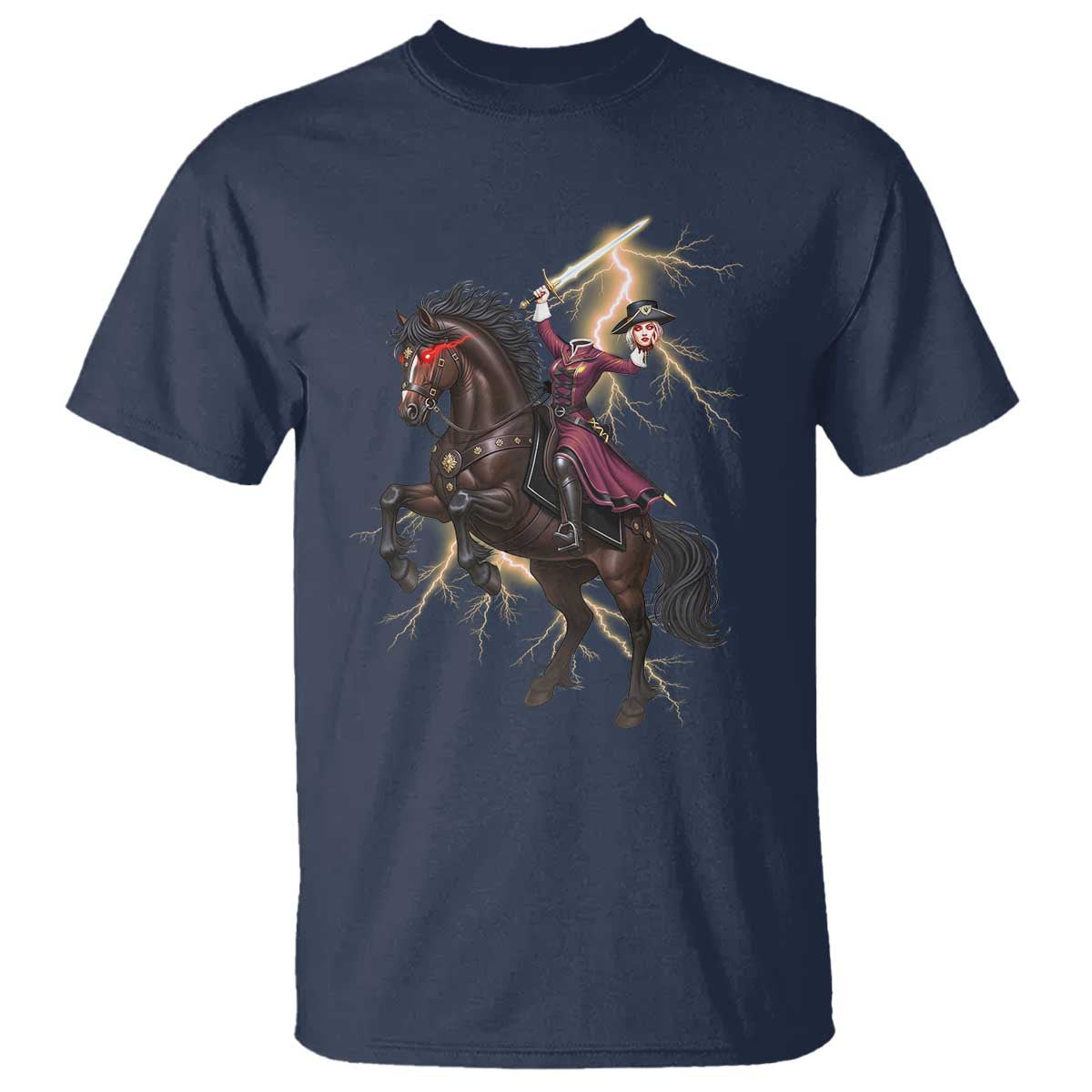 Dullahan Headless Horsewoman T Shirt Gothic Monster Girl Gift - Wonder Print Shop