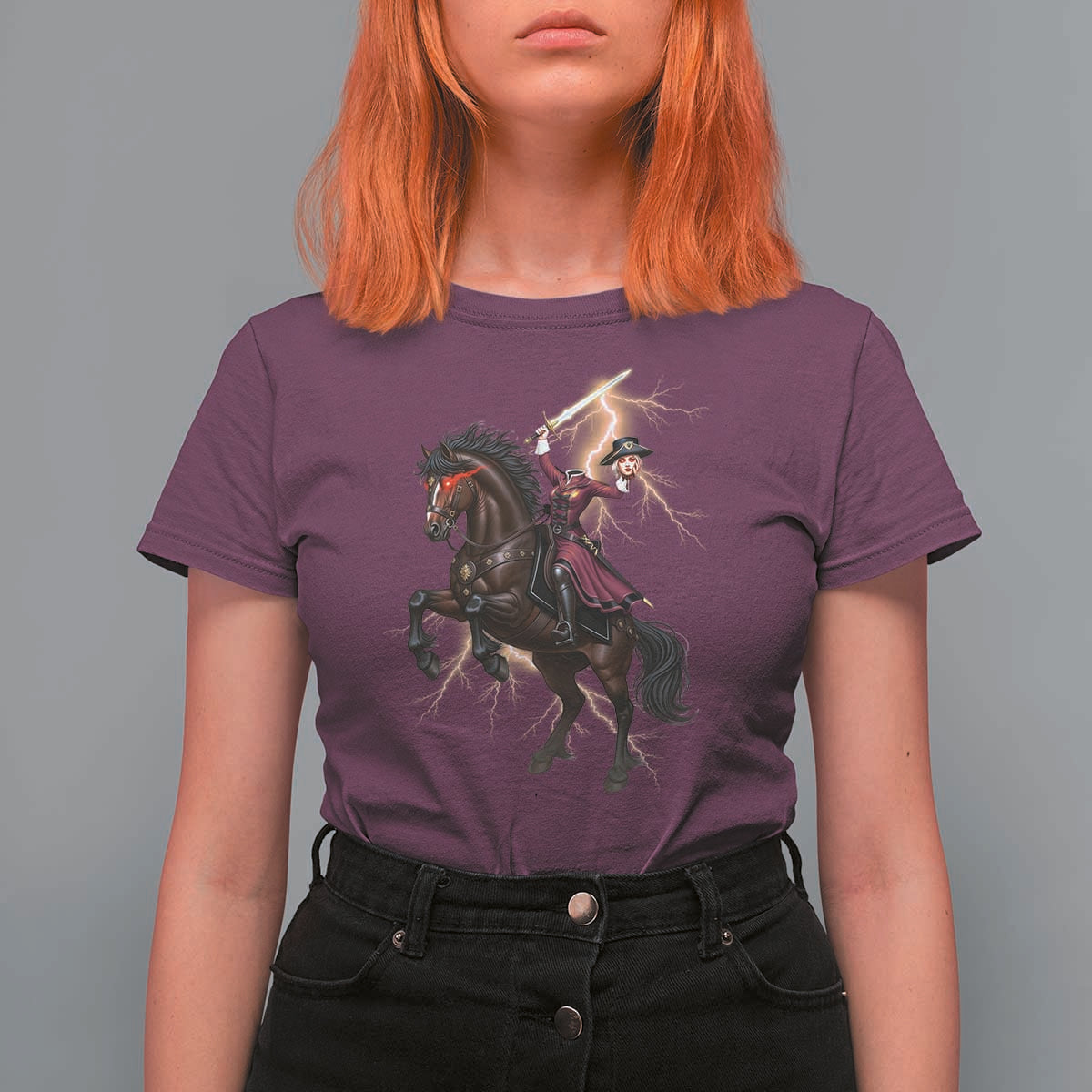 Dullahan Headless Horsewoman T Shirt For Women Gothic Monster Girl Gift - Wonder Print Shop