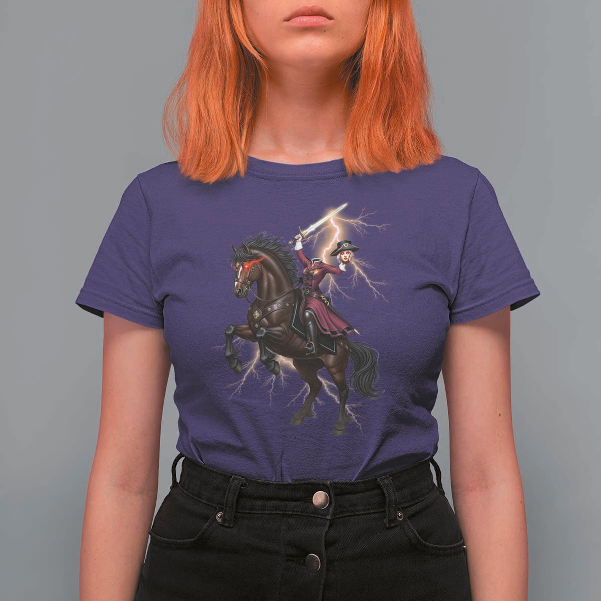 Dullahan Headless Horsewoman T Shirt For Women Gothic Monster Girl Gift - Wonder Print Shop