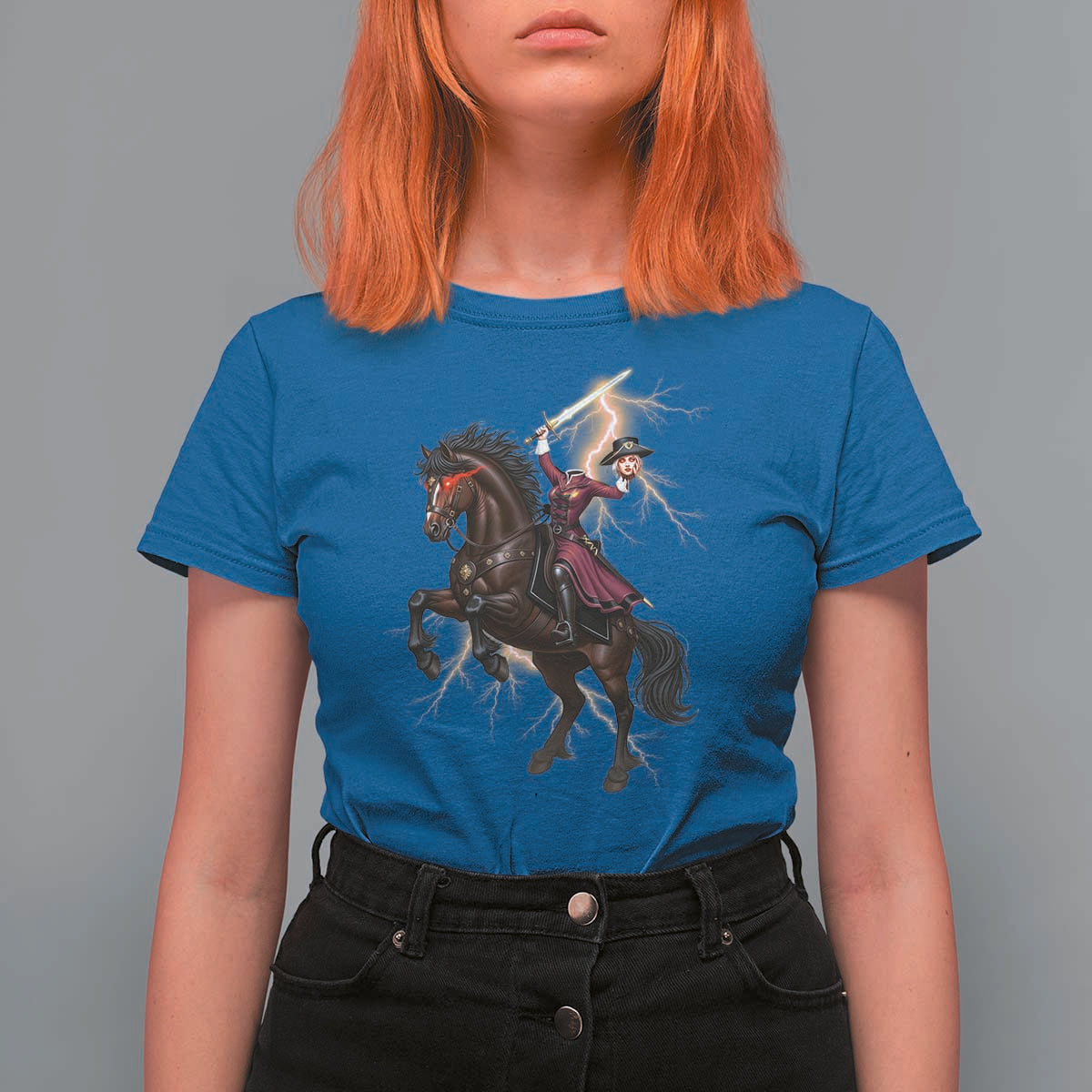 Dullahan Headless Horsewoman T Shirt For Women Gothic Monster Girl Gift - Wonder Print Shop