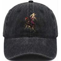 Dullahan Headless Horsewoman Washed Cotton Baseball Cap Gothic Monster Girl Gift