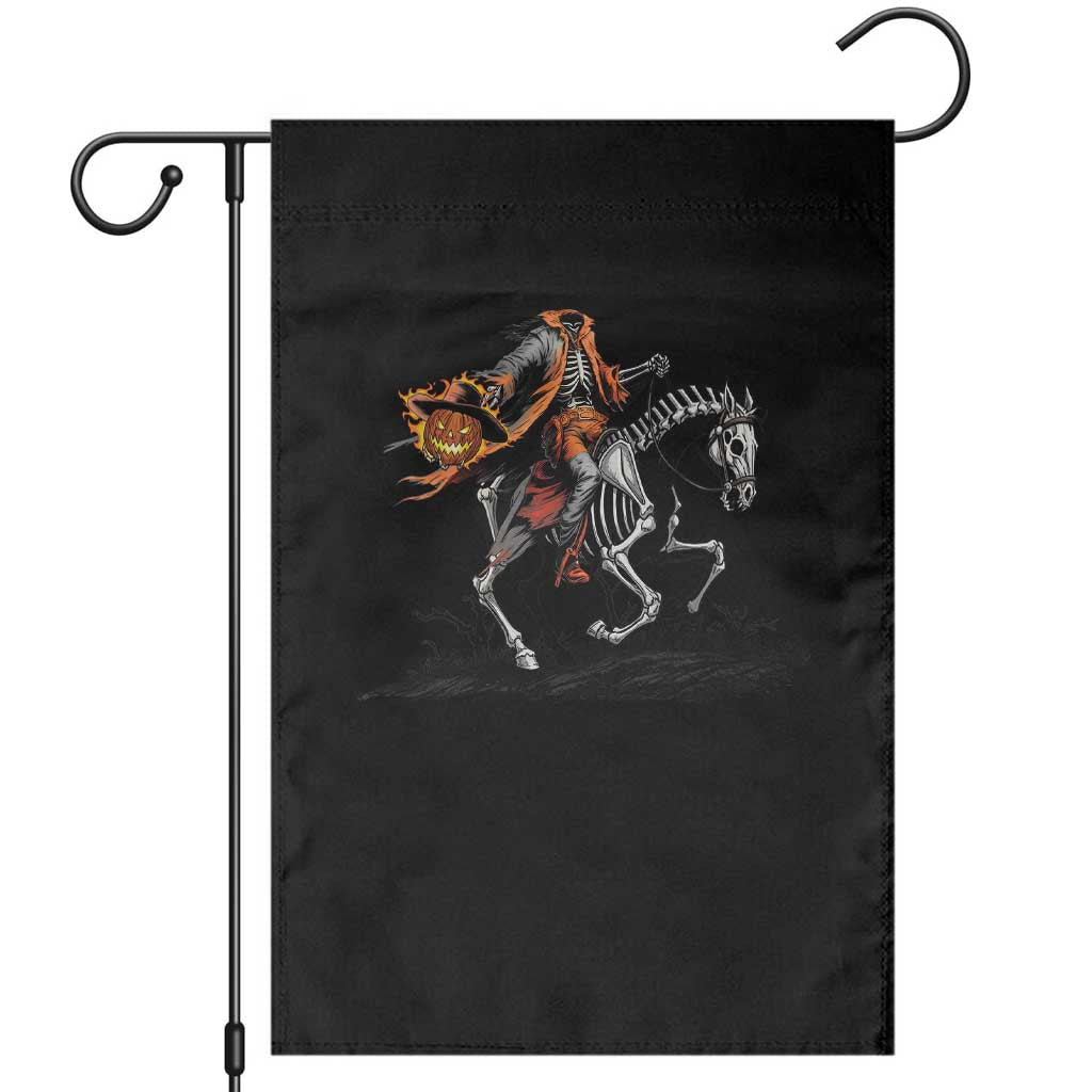 Spooky Skeleton Headless Cowboy Rider Gift Garden Flag - Wonder Print Shop