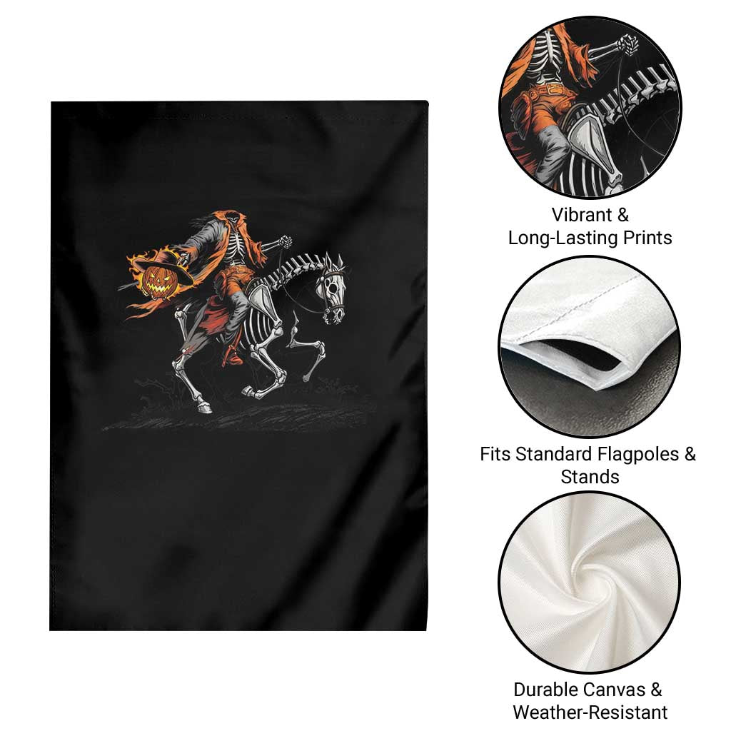 Spooky Skeleton Headless Cowboy Rider Gift Garden Flag - Wonder Print Shop