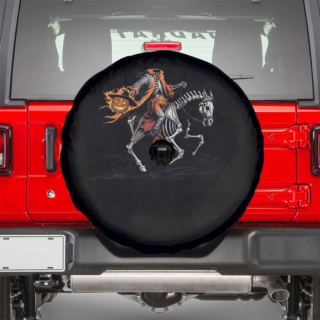 Spooky Skeleton Headless Cowboy Rider Gift Spare Tire Cover - Wonder Print Shop