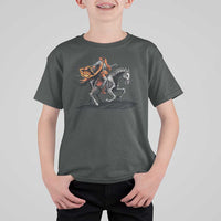 Spooky Skeleton Headless Cowboy Rider Gift T Shirt For Kid - Wonder Print Shop