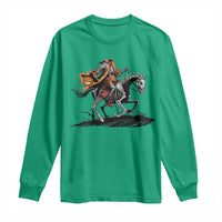 Spooky Skeleton Headless Cowboy Rider Gift Long Sleeve Shirt - Wonder Print Shop