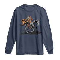 Spooky Skeleton Headless Cowboy Rider Gift Long Sleeve Shirt - Wonder Print Shop