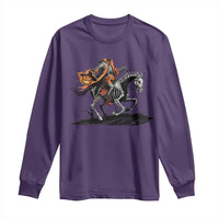 Spooky Skeleton Headless Cowboy Rider Gift Long Sleeve Shirt - Wonder Print Shop