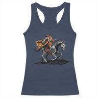 Spooky Skeleton Headless Cowboy Rider Gift Racerback Tank Top - Wonder Print Shop