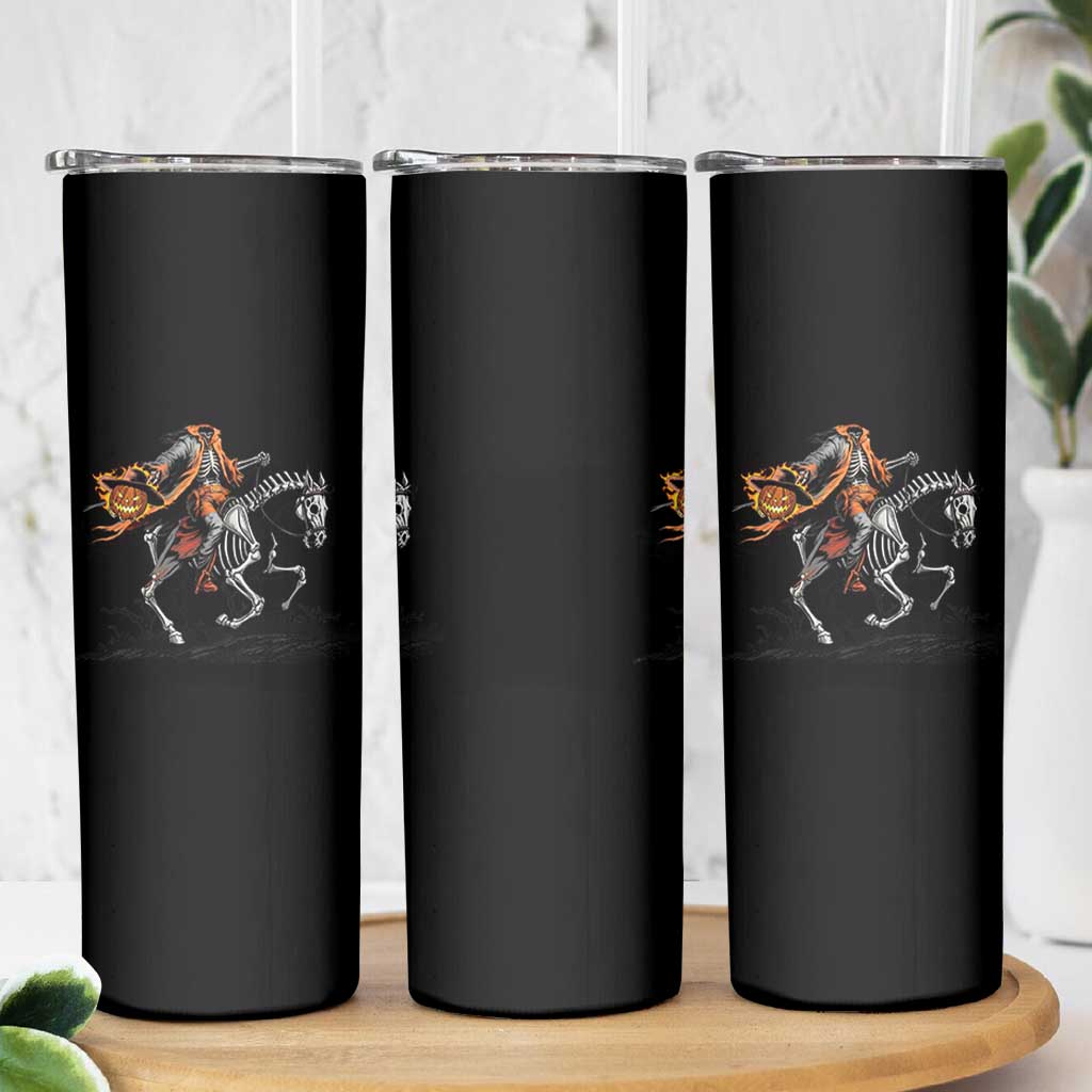 Spooky Skeleton Headless Cowboy Rider Gift Skinny Tumbler