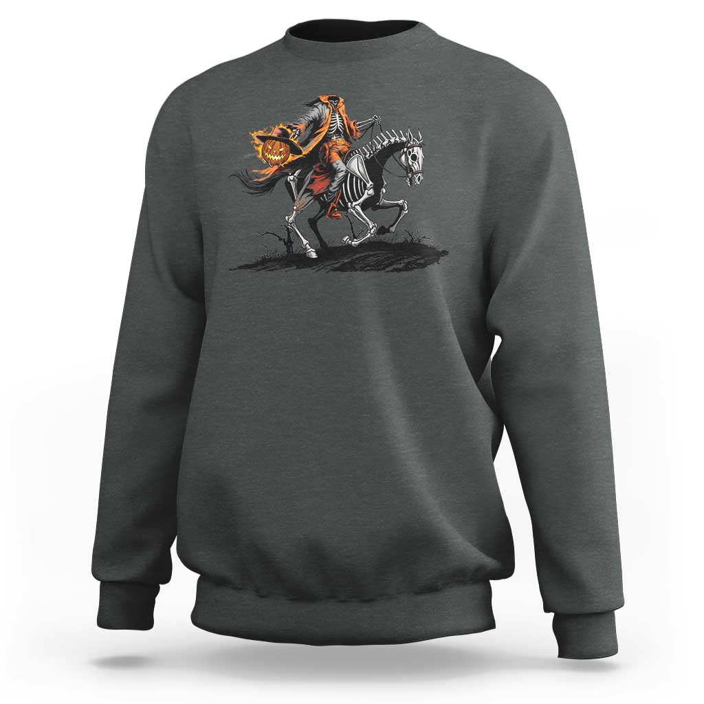 Spooky Skeleton Headless Cowboy Rider Gift Sweatshirt - Wonder Print Shop