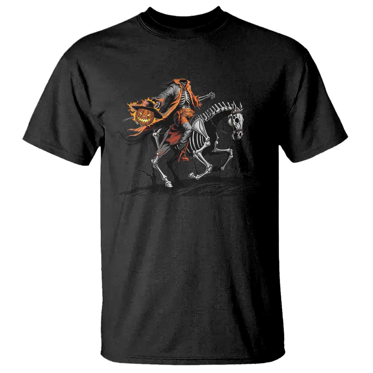 Spooky Skeleton Headless Cowboy Rider Gift T Shirt - Wonder Print Shop