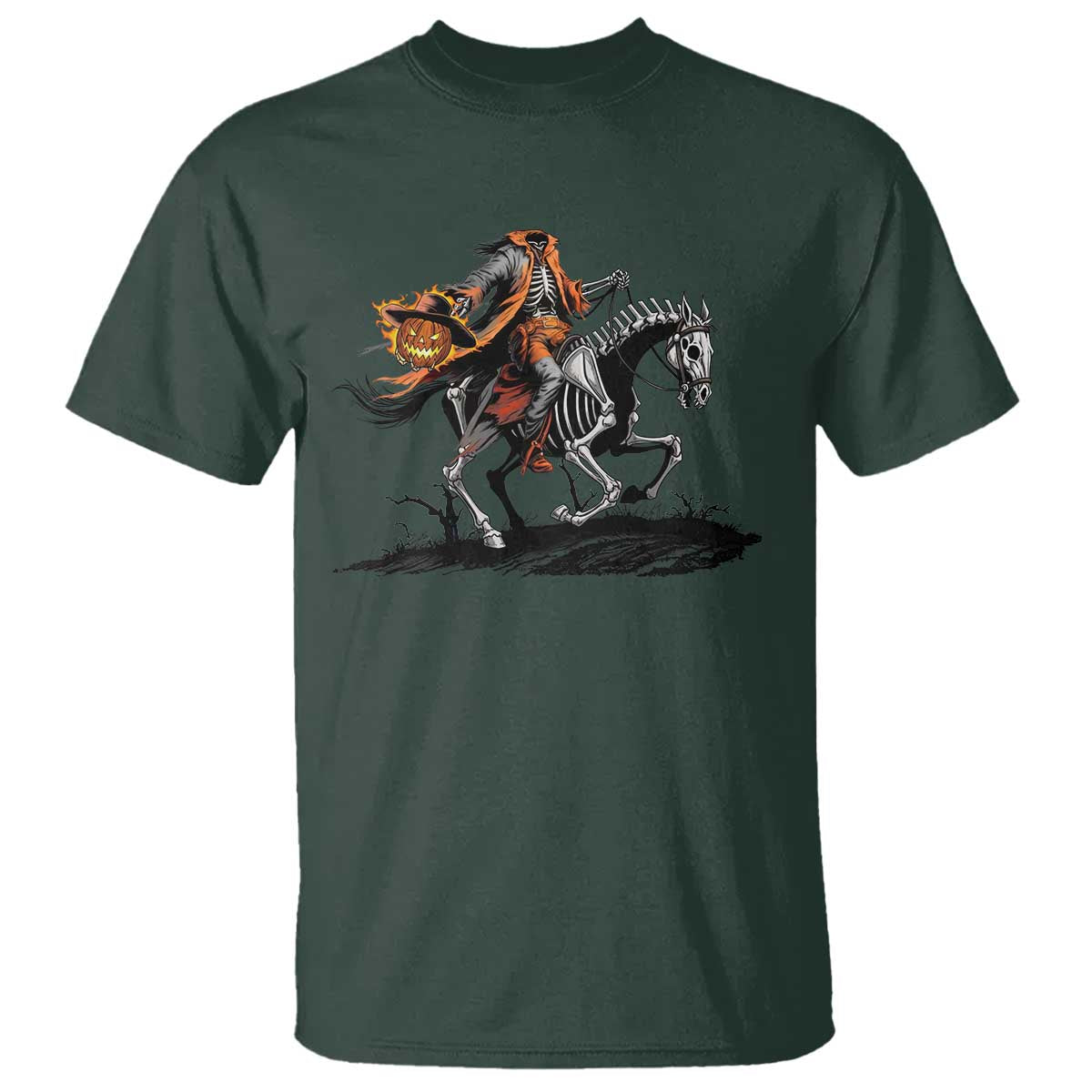 Spooky Skeleton Headless Cowboy Rider Gift T Shirt - Wonder Print Shop