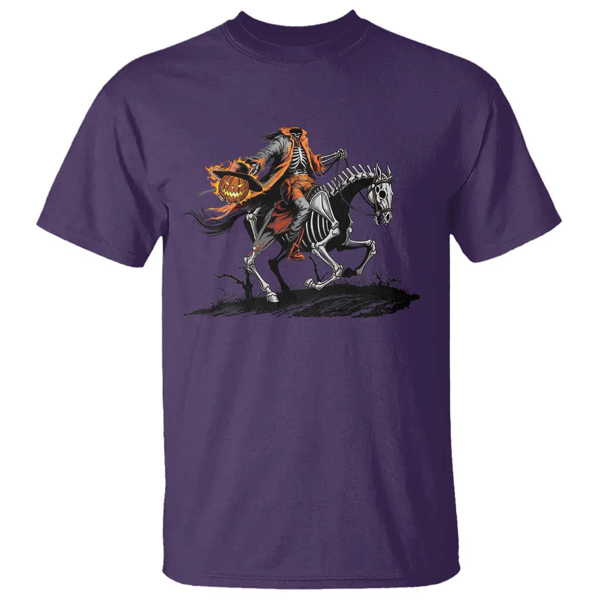 Spooky Skeleton Headless Cowboy Rider Gift T Shirt - Wonder Print Shop