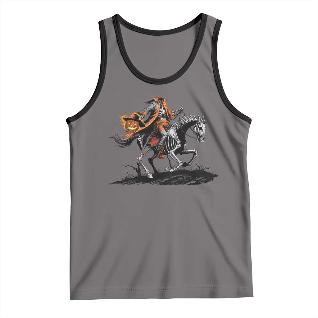 Spooky Skeleton Headless Cowboy Rider Gift Tank Top - Wonder Print Shop