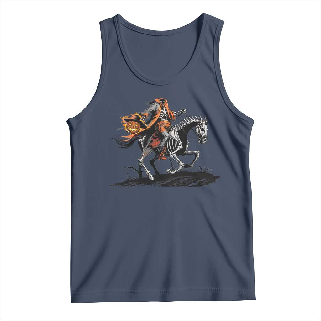 Spooky Skeleton Headless Cowboy Rider Gift Tank Top - Wonder Print Shop