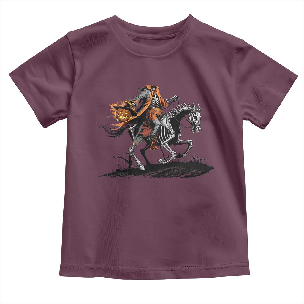 Spooky Skeleton Headless Cowboy Rider Gift Toddler T Shirt - Wonder Print Shop