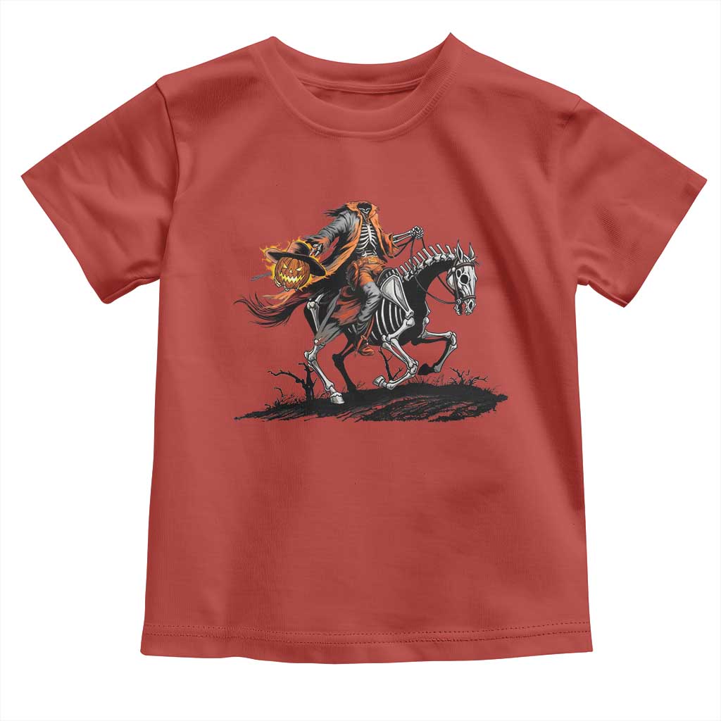 Spooky Skeleton Headless Cowboy Rider Gift Toddler T Shirt - Wonder Print Shop
