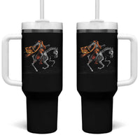 Spooky Skeleton Headless Cowboy Rider Gift Tumbler With Handle
