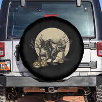 Funny Halloween Gift Spare Tire Cover Headless Horseman Riding A Dino - Wonder Print Shop