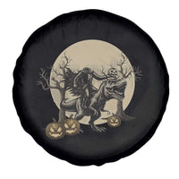 Funny Halloween Gift Spare Tire Cover Headless Horseman Riding A Dino - Wonder Print Shop