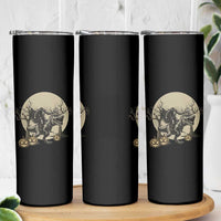 Funny Halloween Gift Skinny Tumbler Headless Horseman Riding A Dino
