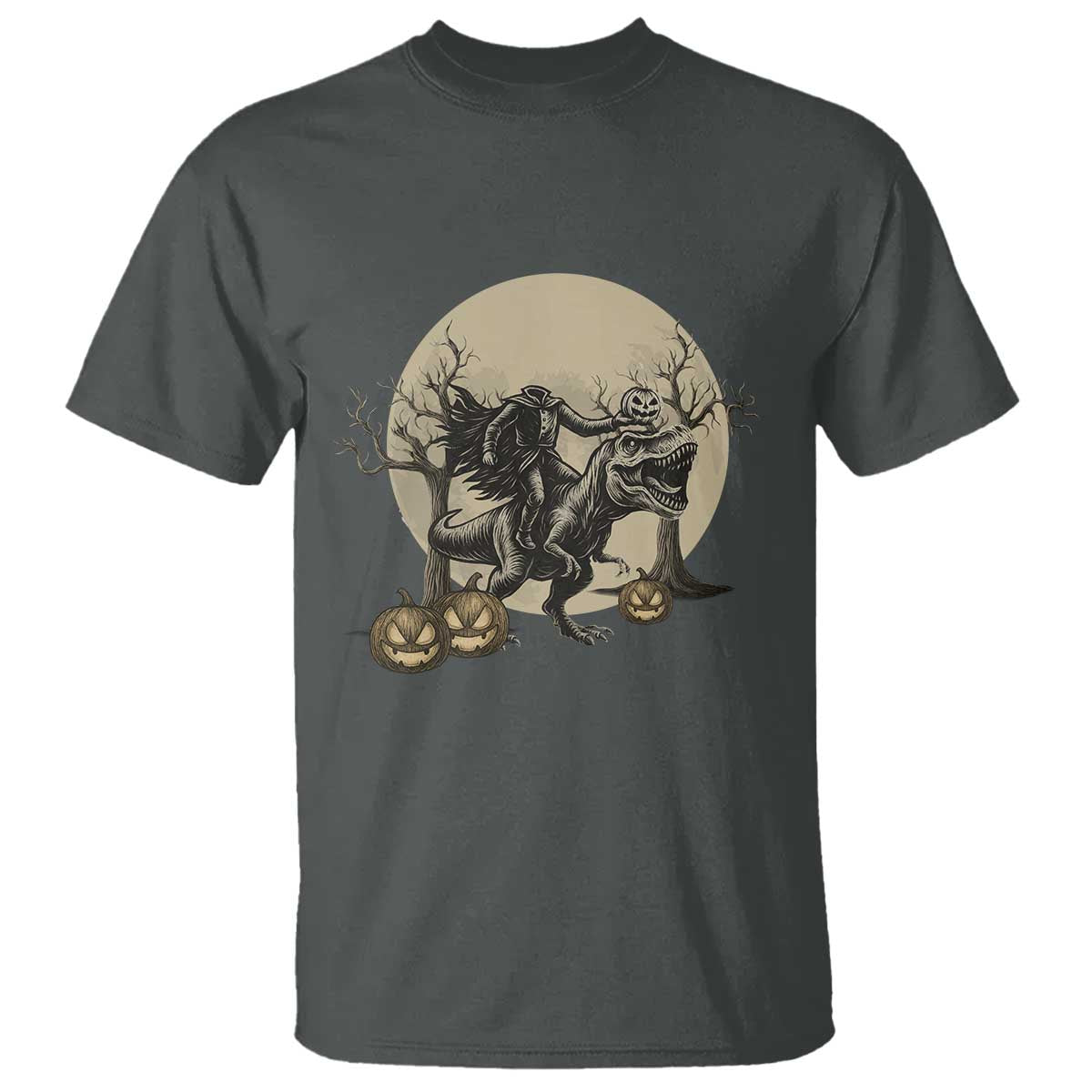 Funny Halloween Gift T Shirt Headless Horseman Riding A Dino - Wonder Print Shop