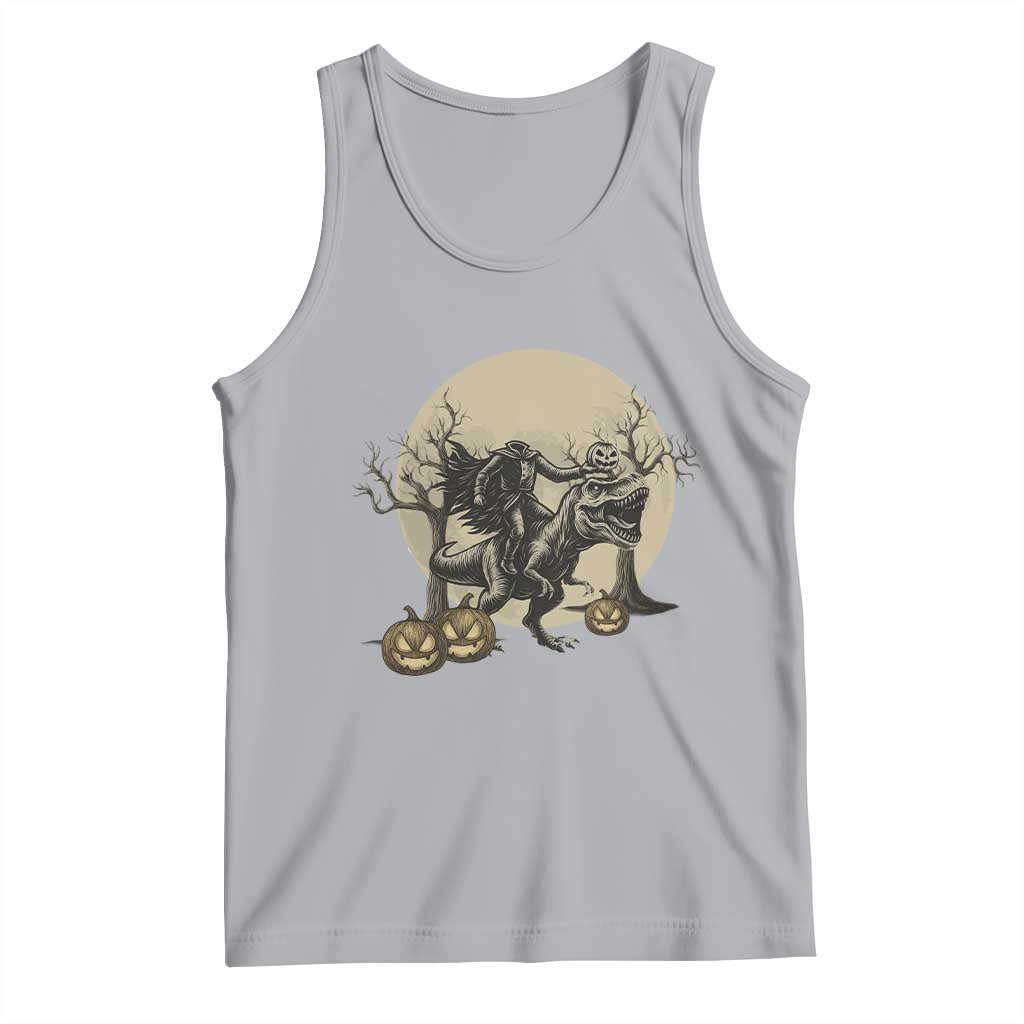 Funny Halloween Gift Tank Top Headless Horseman Riding A Dino - Wonder Print Shop