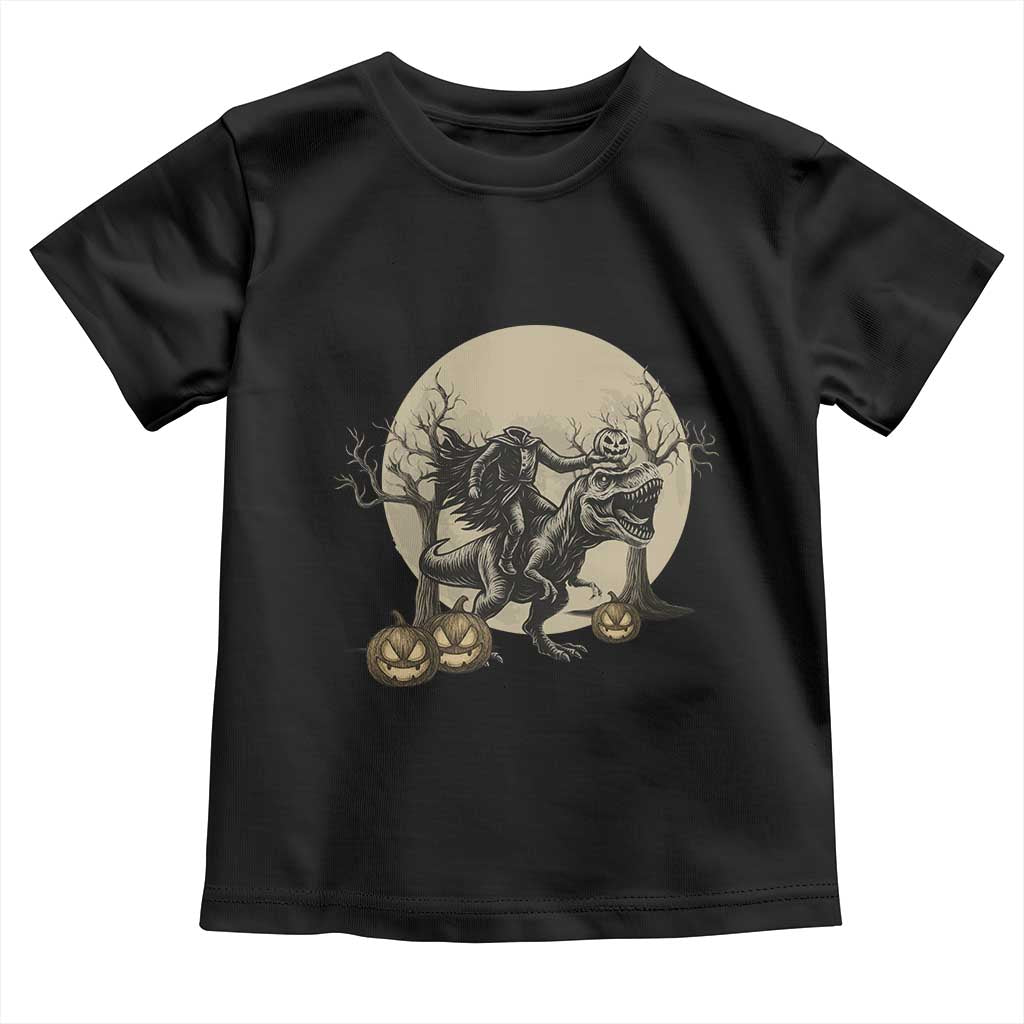 Funny Halloween Gift Toddler T Shirt Headless Horseman Riding A Dino - Wonder Print Shop