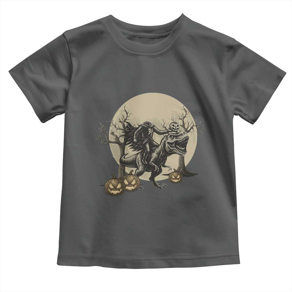 Funny Halloween Gift Toddler T Shirt Headless Horseman Riding A Dino - Wonder Print Shop