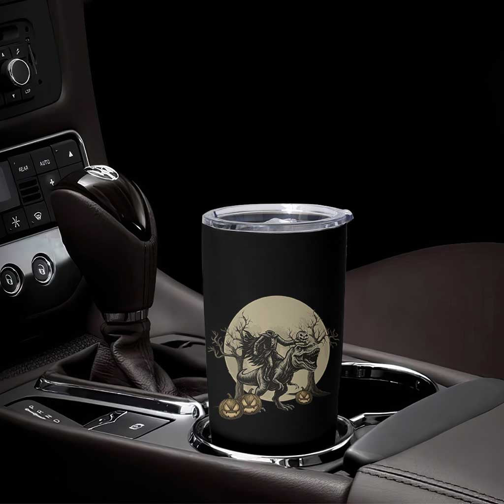 Funny Halloween Gift Tumbler Cup Headless Horseman Riding A Dino