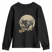 Funny Halloween Gift Youth Sweatshirt Headless Horseman Riding A Dino - Wonder Print Shop