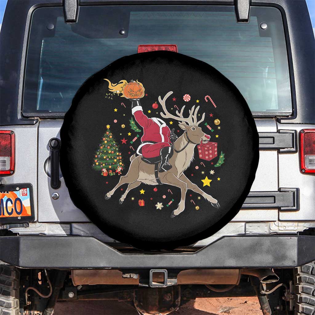 Funny Santa Headless Horseman Spare Tire Cover Christmas Halloween Gift - Wonder Print Shop