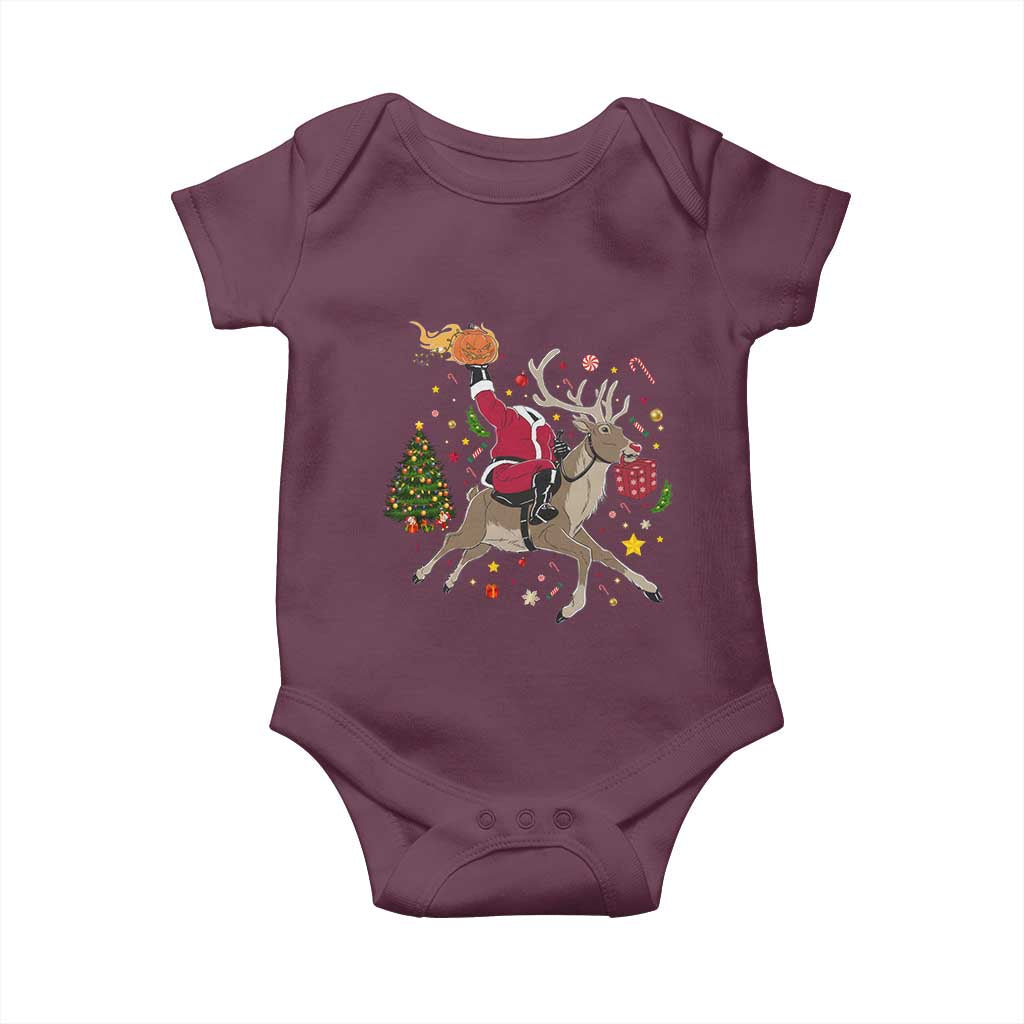Funny Santa Headless Horseman Baby Onesie Christmas Halloween Gift - Wonder Print Shop