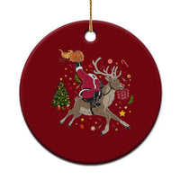 Funny Santa Headless Horseman Ceramic Ornament Xmas Halloween Gift - Wonder Print Shop