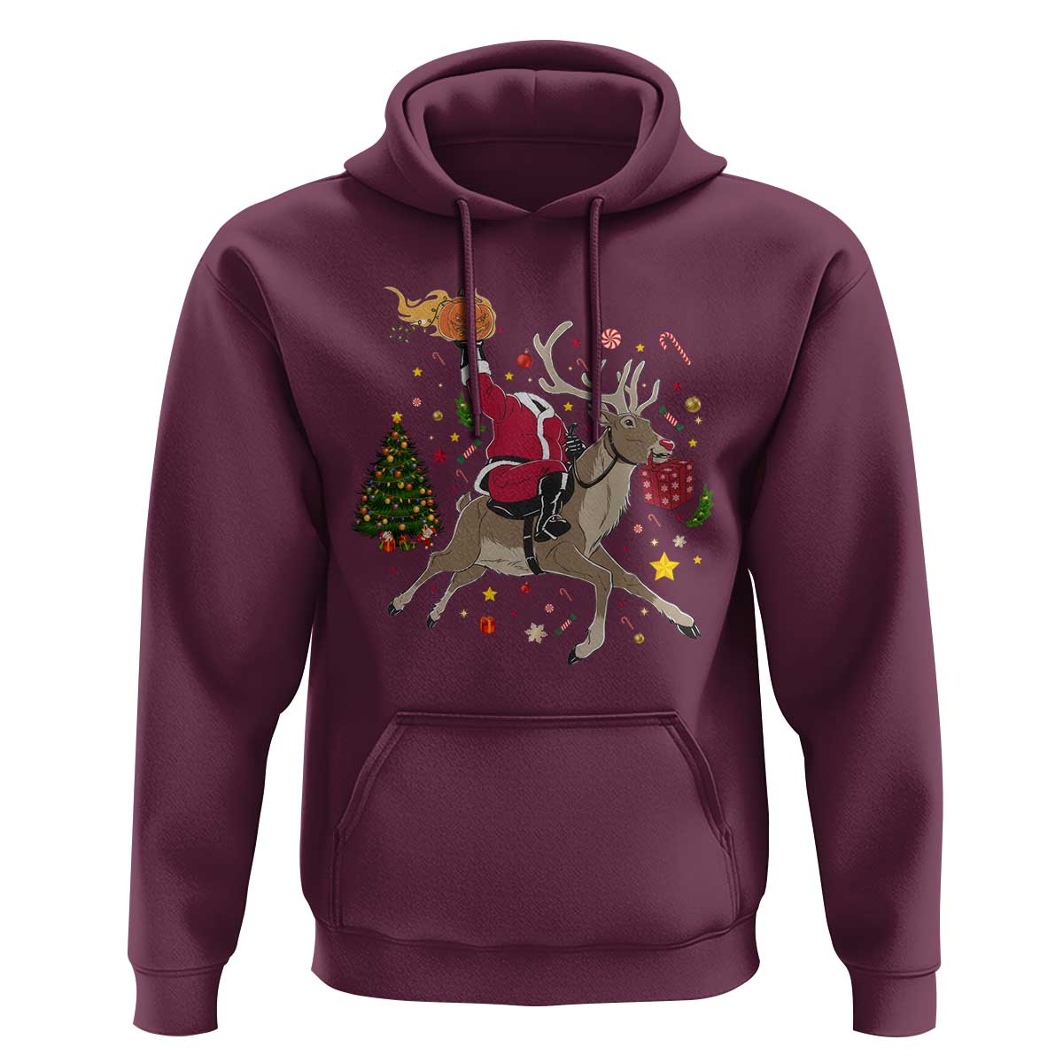 Funny Santa Headless Horseman Hoodie Christmas Halloween Gift - Wonder Print Shop