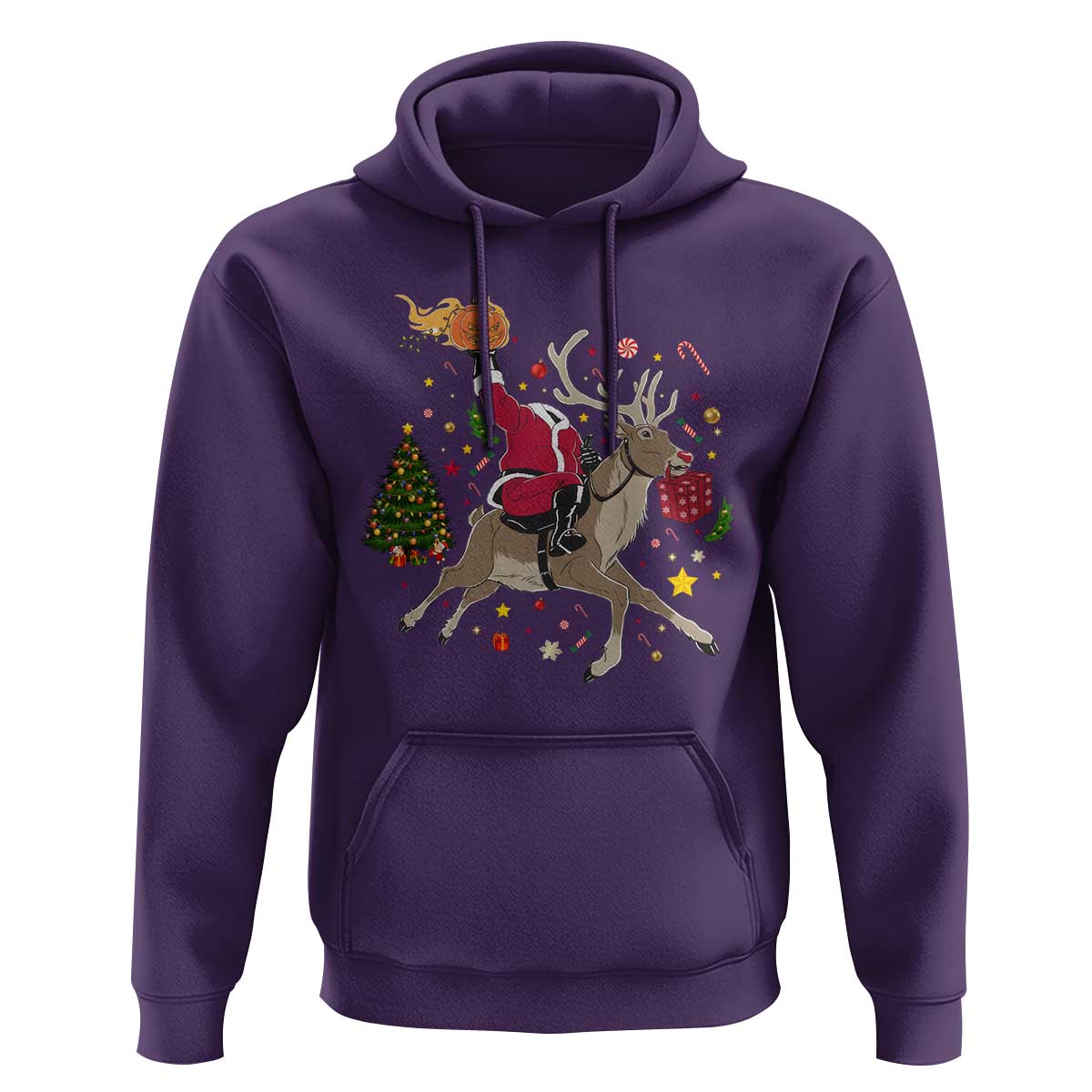 Funny Santa Headless Horseman Hoodie Christmas Halloween Gift - Wonder Print Shop