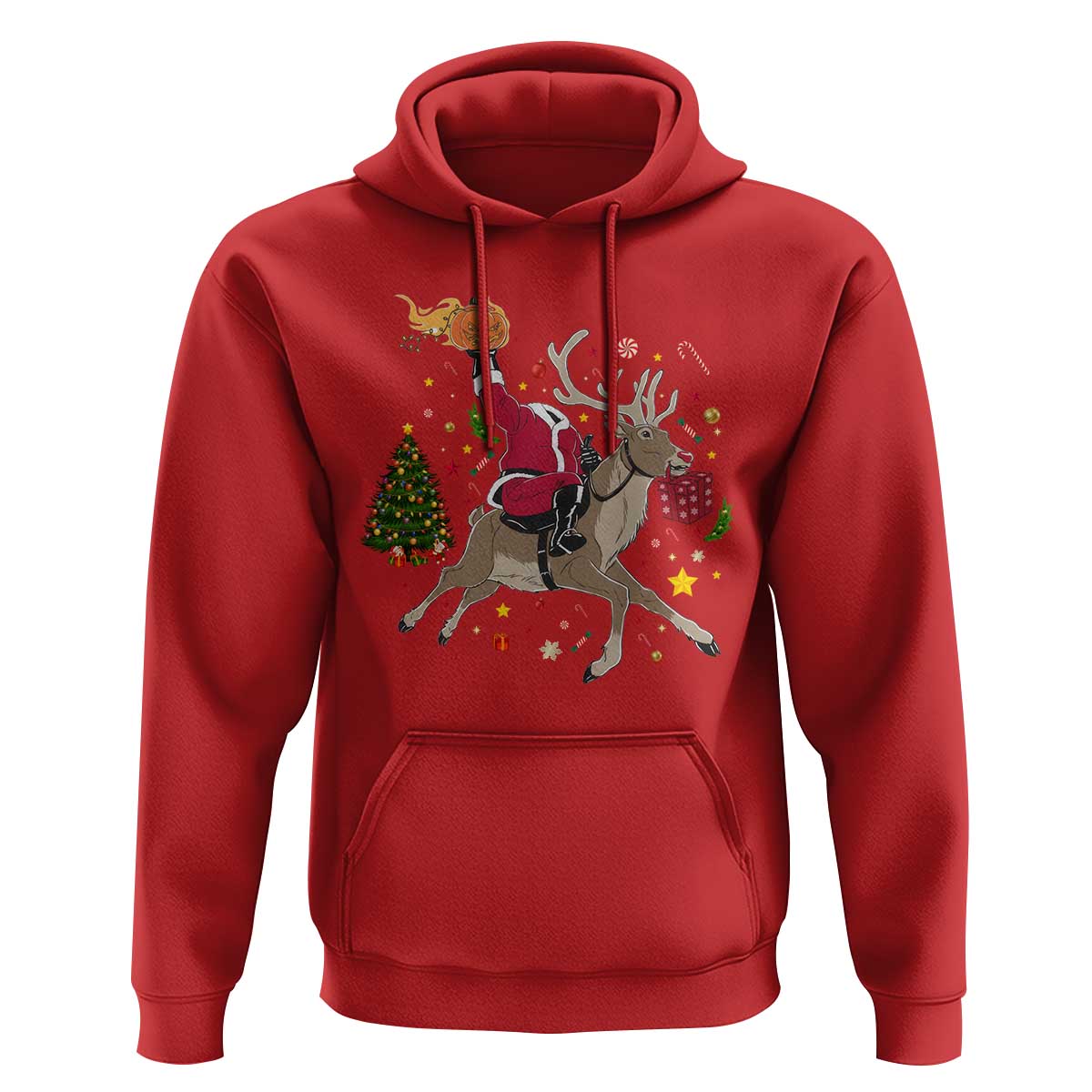 Funny Santa Headless Horseman Hoodie Christmas Halloween Gift - Wonder Print Shop