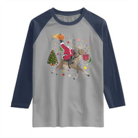 Funny Santa Headless Horseman Raglan Shirt Christmas Halloween Gift - Wonder Print Shop
