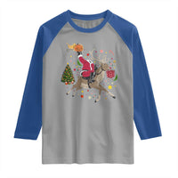 Funny Santa Headless Horseman Raglan Shirt Christmas Halloween Gift - Wonder Print Shop