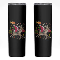 Funny Santa Headless Horseman Skinny Tumbler Christmas Halloween Gift