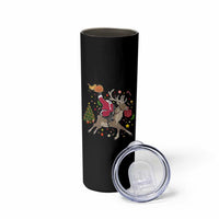 Funny Santa Headless Horseman Skinny Tumbler Christmas Halloween Gift