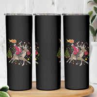 Funny Santa Headless Horseman Skinny Tumbler Christmas Halloween Gift