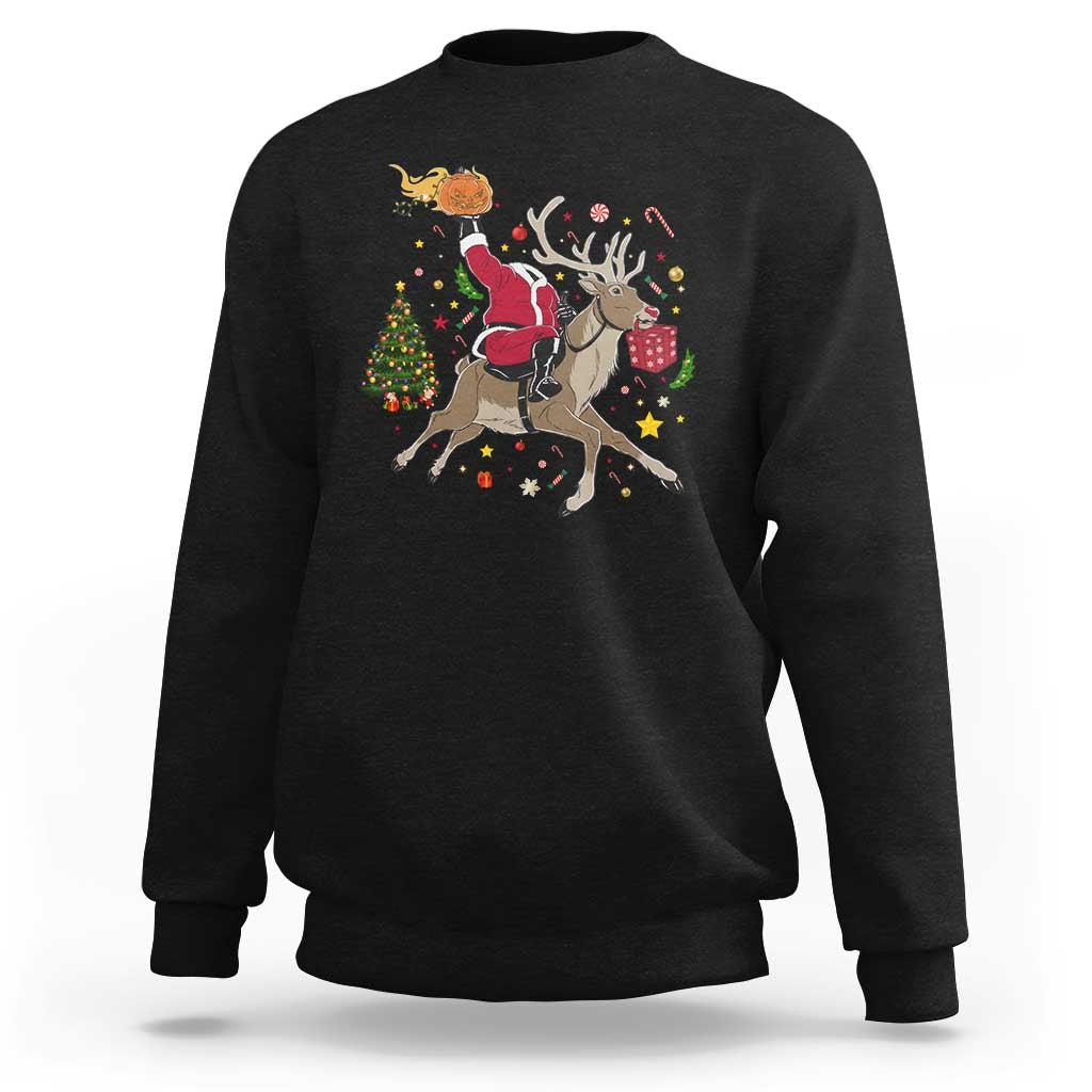 Funny Santa Headless Horseman Sweatshirt Christmas Halloween Gift - Wonder Print Shop
