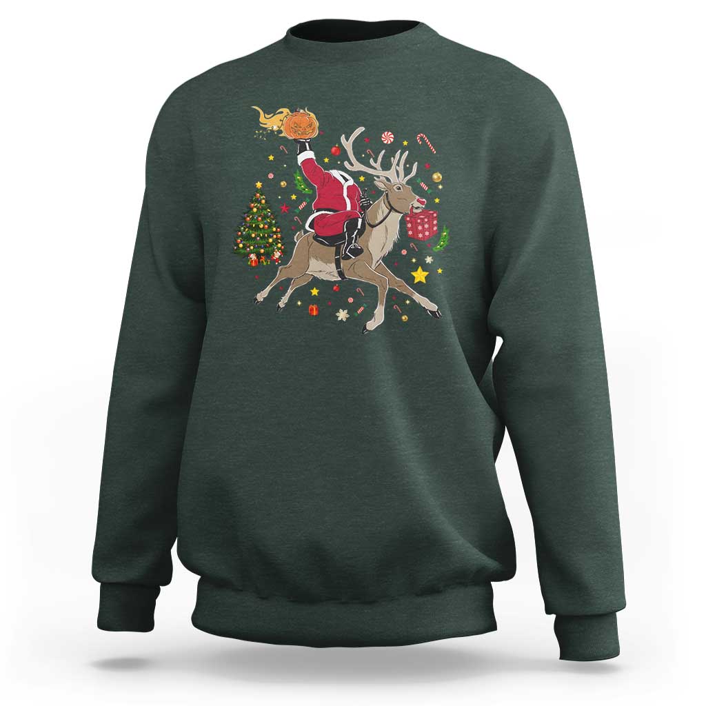 Funny Santa Headless Horseman Sweatshirt Christmas Halloween Gift - Wonder Print Shop