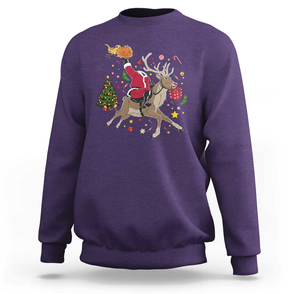 Funny Santa Headless Horseman Sweatshirt Christmas Halloween Gift - Wonder Print Shop