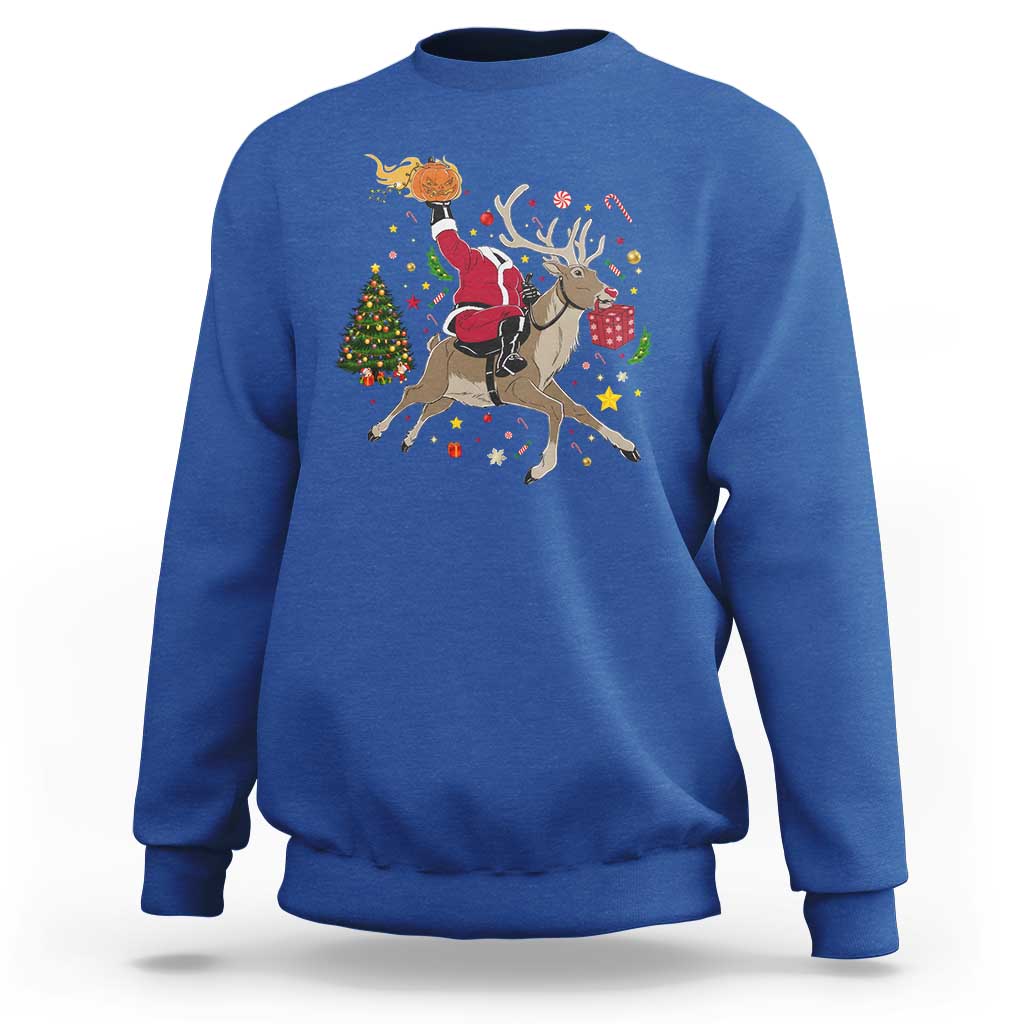 Funny Santa Headless Horseman Sweatshirt Christmas Halloween Gift - Wonder Print Shop