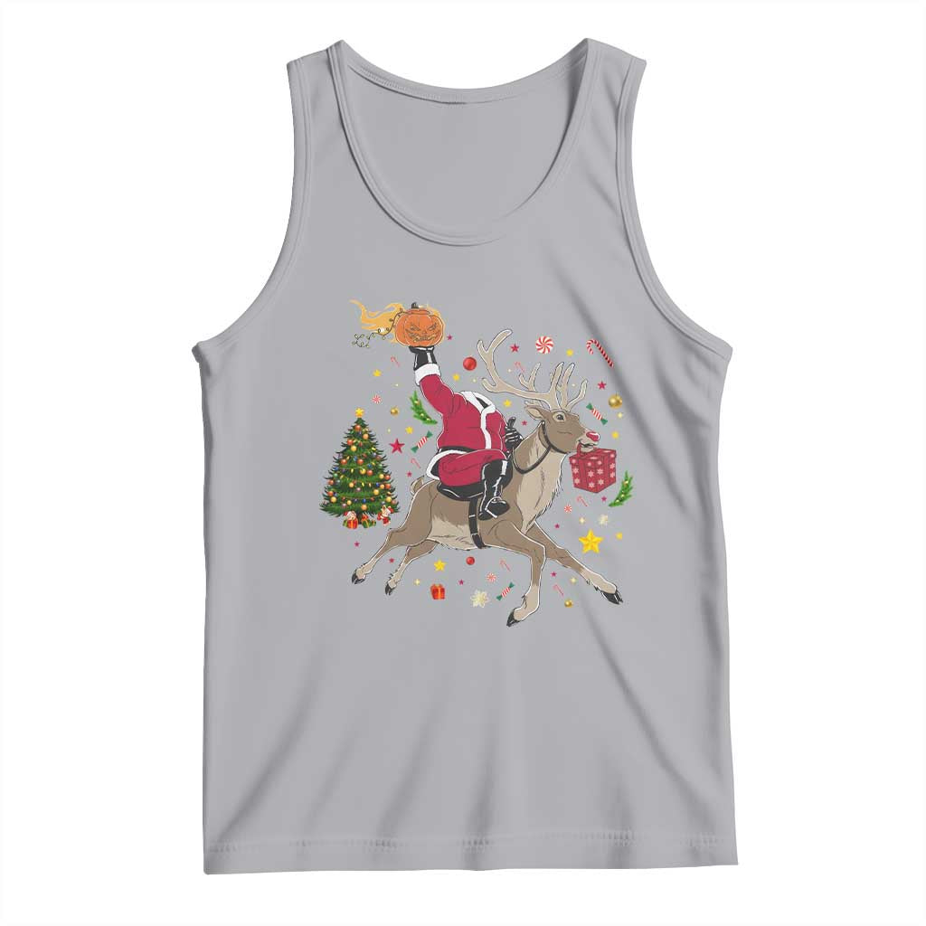 Funny Santa Headless Horseman Tank Top Christmas Halloween Gift - Wonder Print Shop